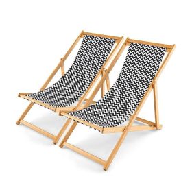 Folding Outdoor Sling Chair with 3 Adjustable Position (Color: As pic show, Type: 2pcs)